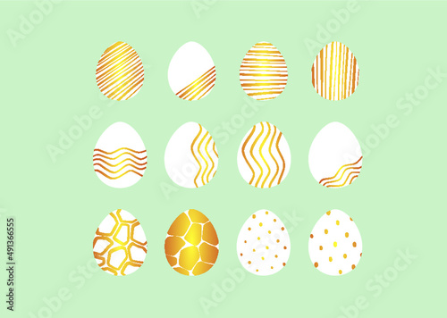 Modern Easter Eggs Illustration Gold