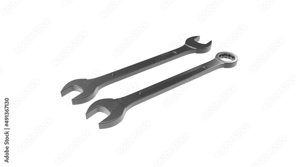 wrench angle view without shadow 3d render wrench angle view without shadow 3d render