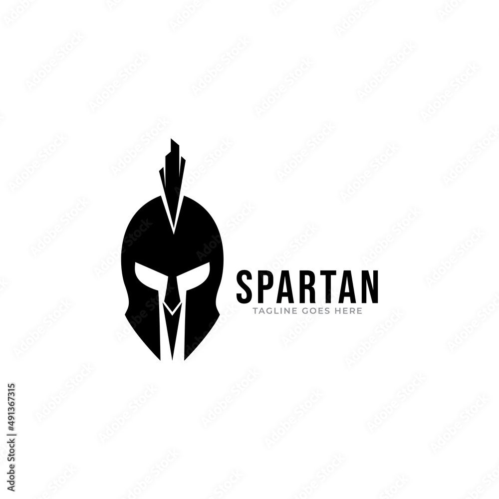 shield and helmet of the Spartan warrior symbol, emblem. Spartan helmet