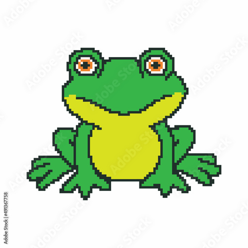 Frog pixel art for games and applications