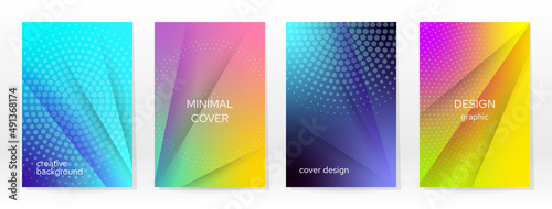 Minimal Poster. Pastel Soft. Rainbow Gradient Set.