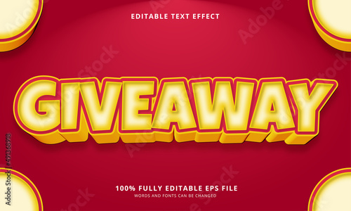 Giveaway text style editable text effect