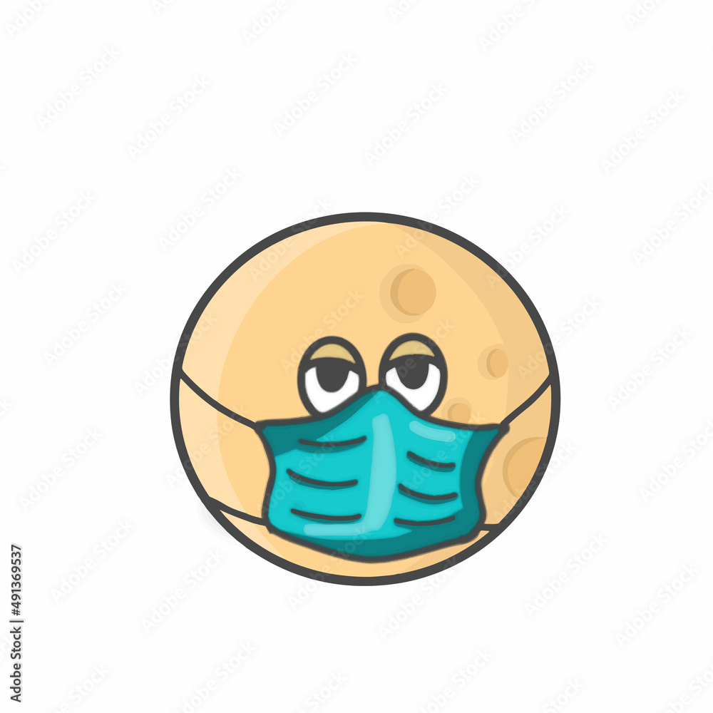 Moon Character Flat Cartoon Vector Design Illustration Moon Character Flat Cartoon Vector Design Illustration