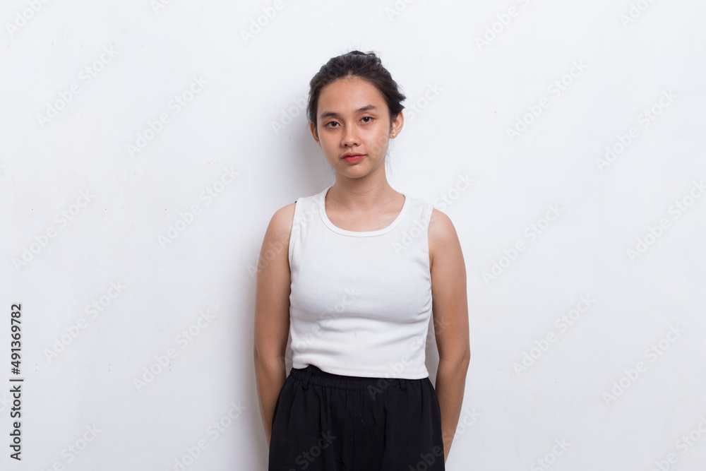 portrait of beautiful young asian woman with clean and fresh skin isolated on white background
portrait of beautiful young asian woman with clean and fresh skin isolated on white background
