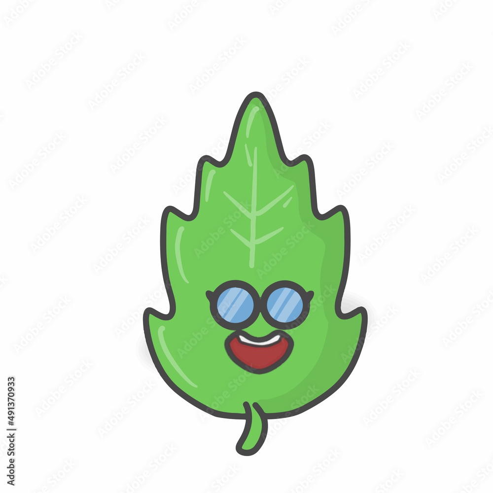 Leaf Character Flat Cartoon Vector Design Illustration Leaf Character Flat Cartoon Vector Design Illustration