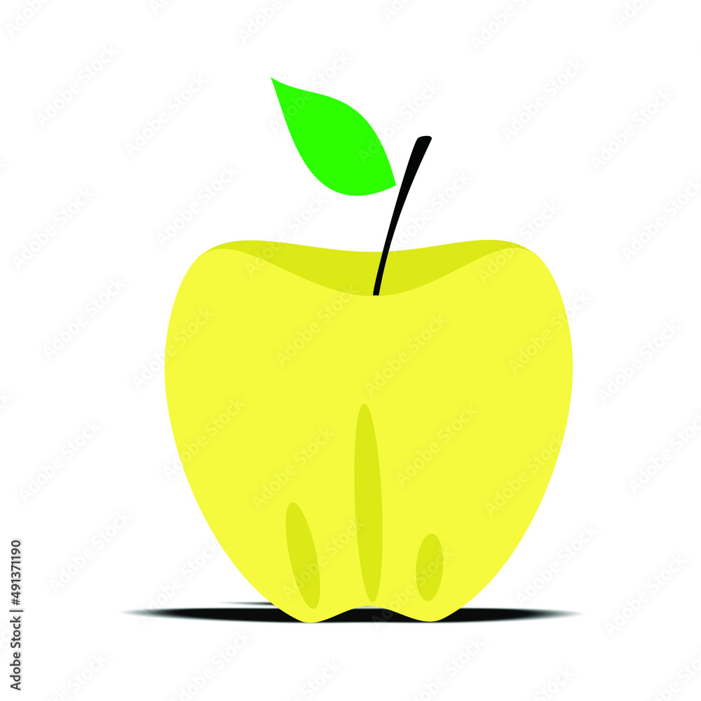 yellow apple fruit icon isolated on white background yellow apple fruit icon isolated on white background