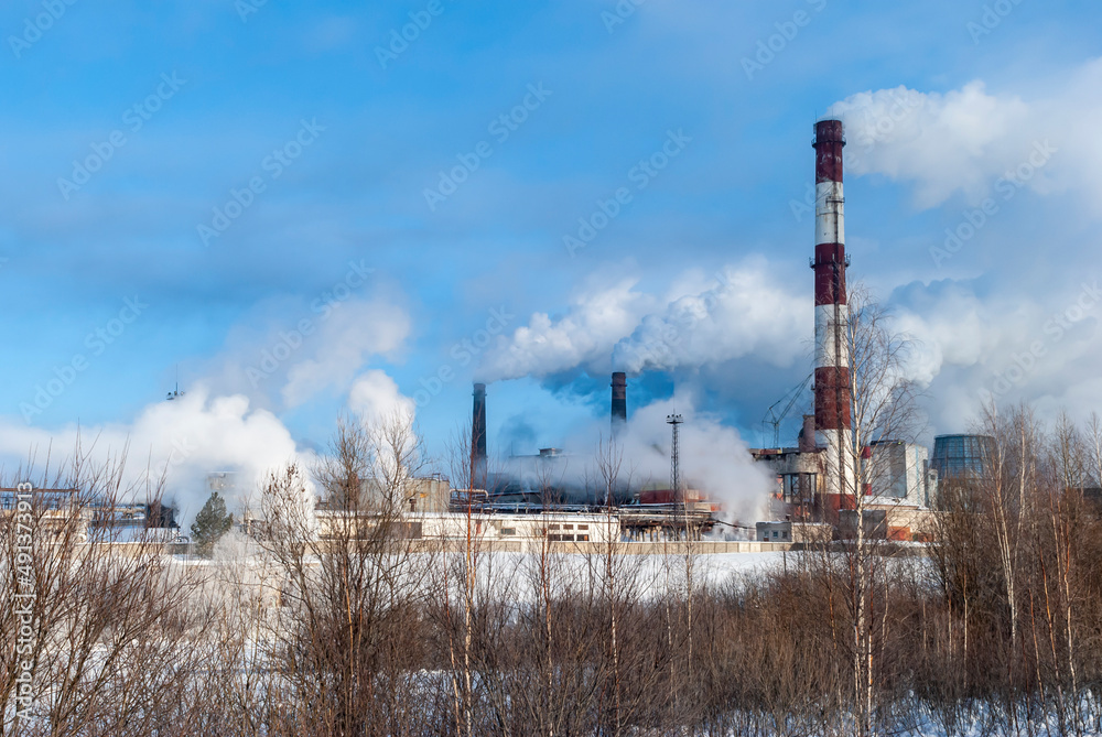 Power station in winter