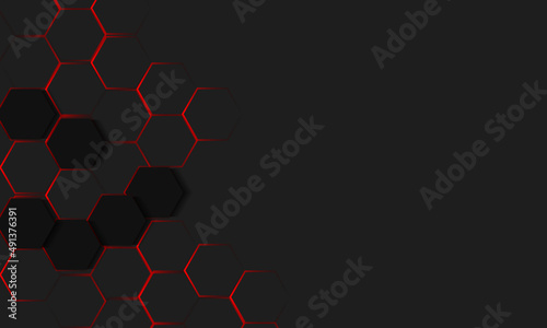 polygonal abstract background black and light red