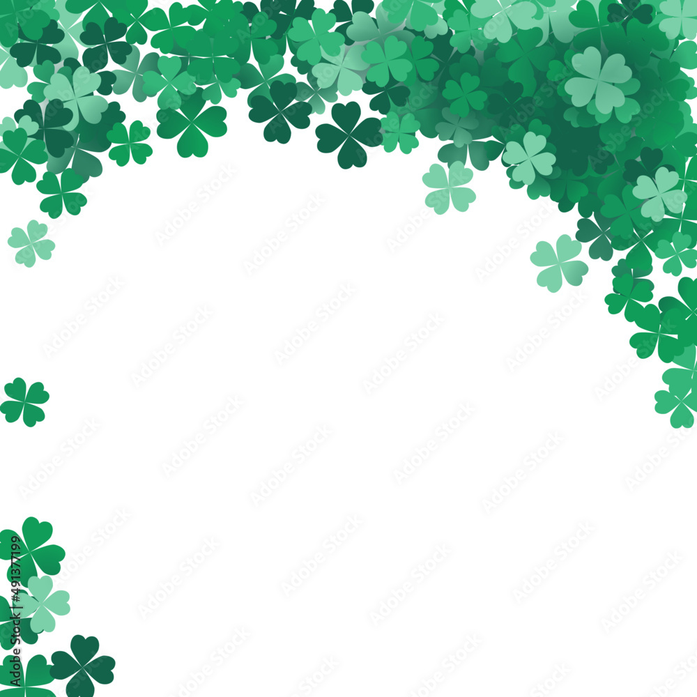Square frame of four-leaf clover. Decoration for St. Patrick's Day Square frame of four-leaf clover. Decoration for St. Patrick's Day