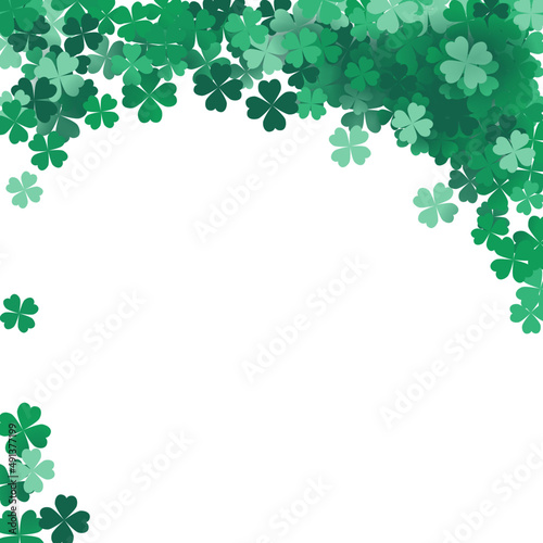 Square frame of four-leaf clover. Decoration for St. Patrick's Day 