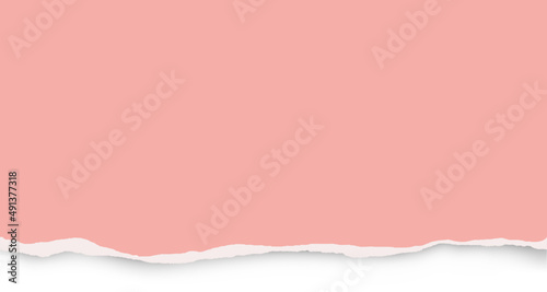 Torn pink paper background with space for text