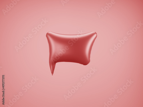  Red Speech Balloon. Speech balloon on color background. Talk and think bubbles. 3d rendering