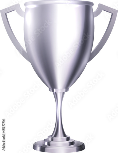 Silver trophy, Silver cup award. Second place winner, champion reward