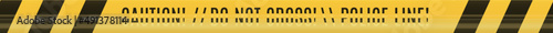 Black and yellow police stripe border. Caution seamless tape