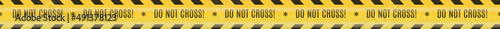 Black and yellow police stripe border. Caution seamless tape