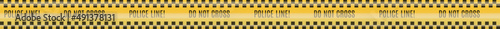 Black and yellow police stripe border. Caution seamless tape