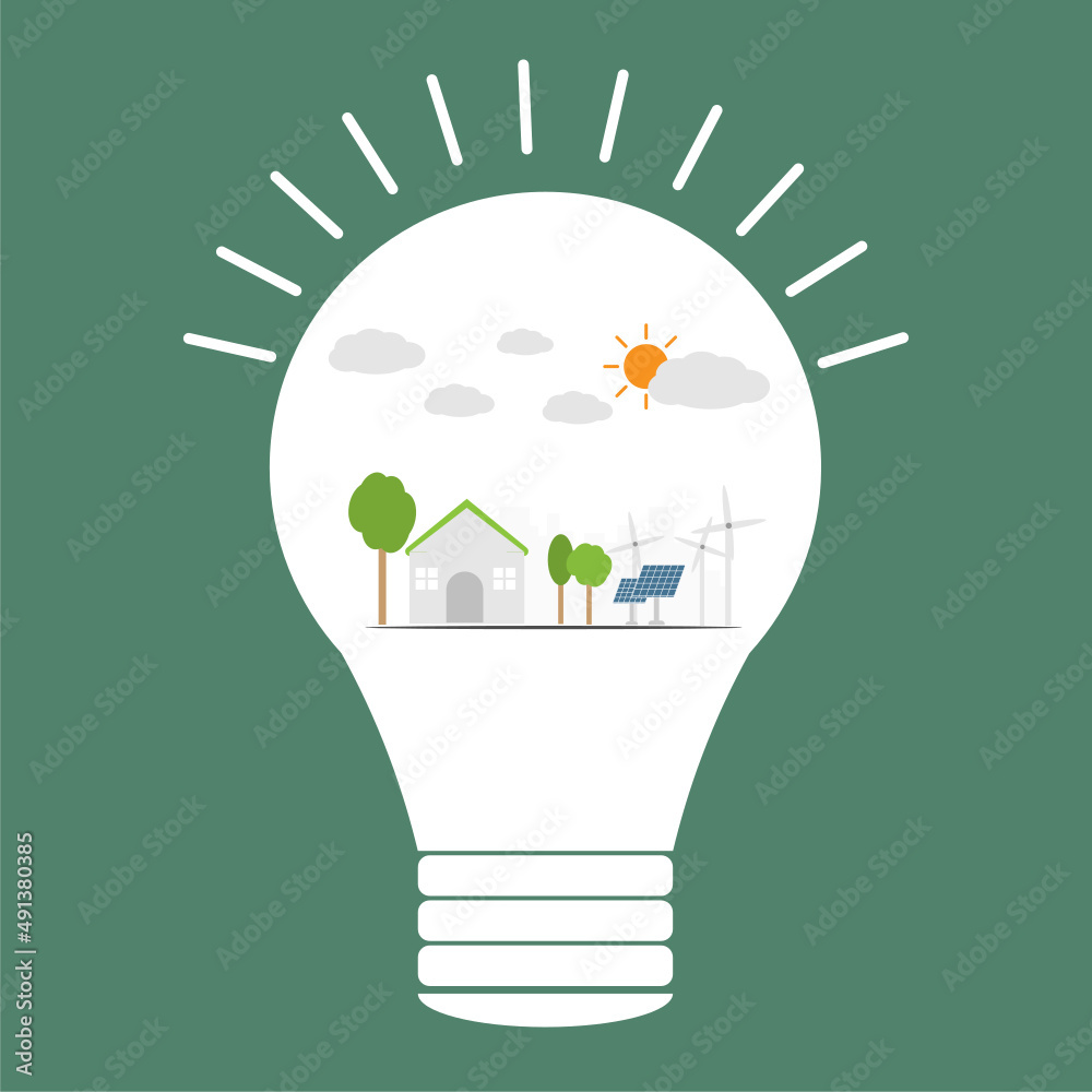 vector illustration light bulb icon on clean enery concept, save environment on light bulb idea icon vector illustration light bulb icon on clean enery concept, save environment on light bulb idea icon