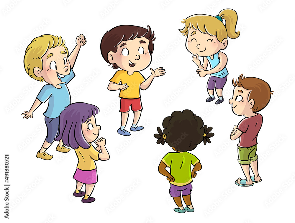 Group Of Kids Talking