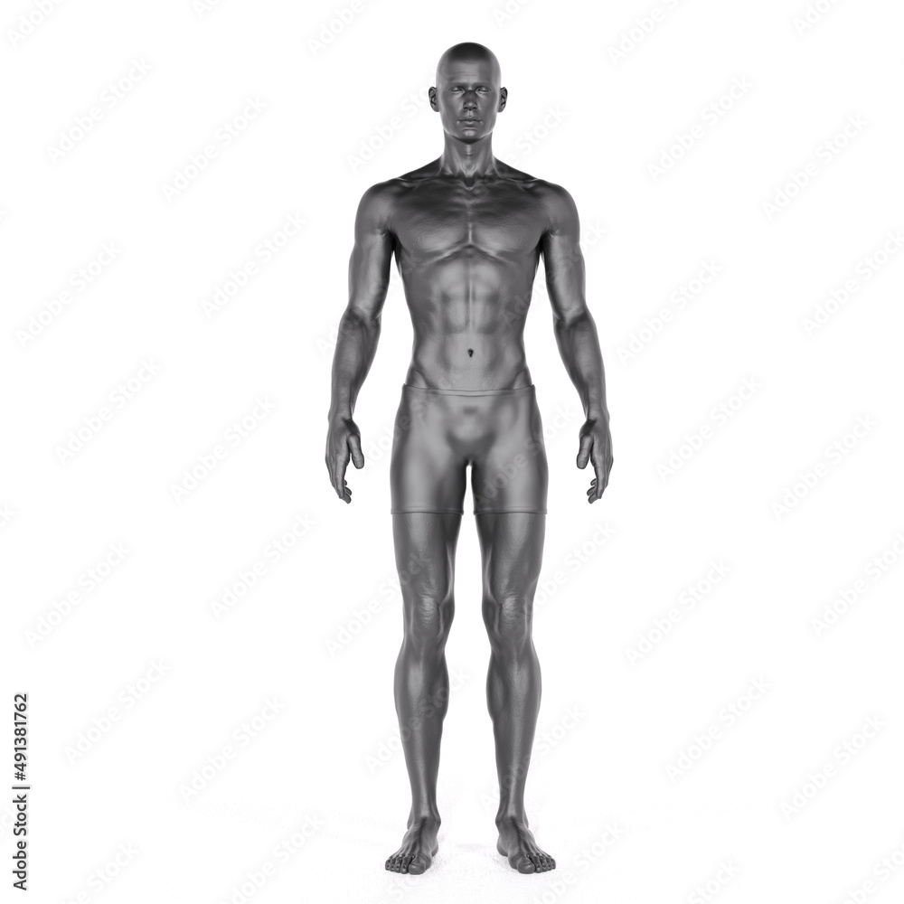 3D Render : Portrait of iron metal texture male character acting, posing his body with common daily gesture 3D Render : Portrait of iron metal texture male character acting, posing his body with common daily gesture