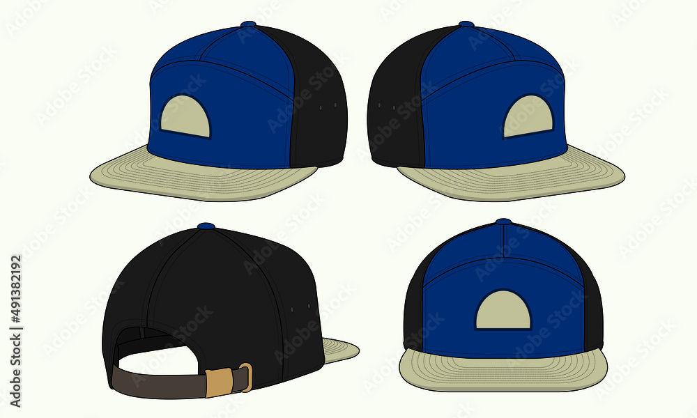 Cap hat template vector adjustable fitted strap Cap hat template vector adjustable fitted strap