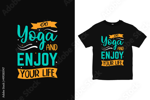 Yoga Typography T-Shirt design, positive life T-shirt design vector