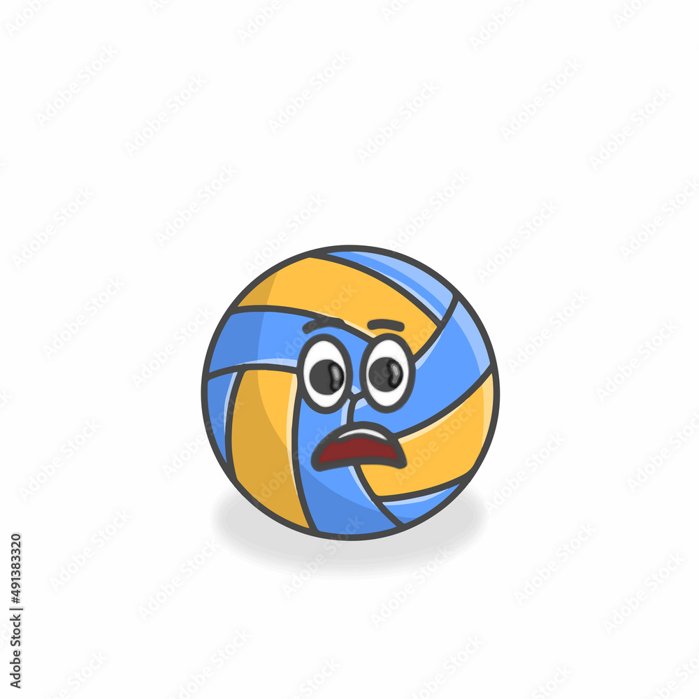 Volley Ball Cute Character Flat Cartoon Vector Design Illustration Volley Ball Cute Character Flat Cartoon Vector Design Illustration
