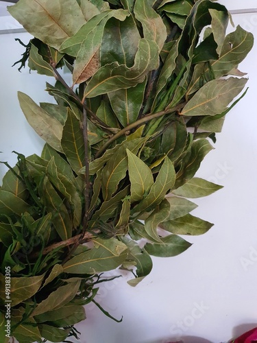 bay leaves on a table