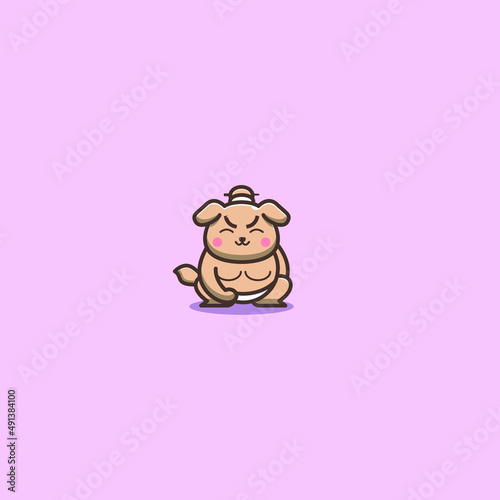 japanese sumo dog vector illustration
