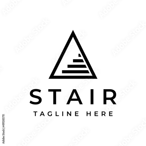 triangle with stair logo design