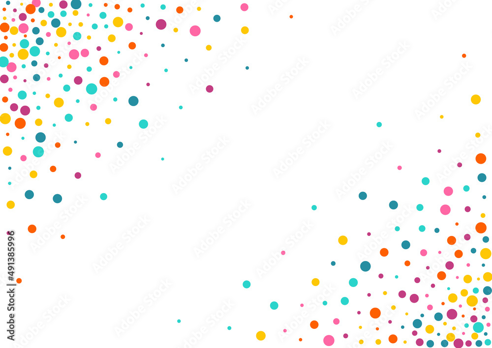 Rainbow Dot FallingFestive Vector White