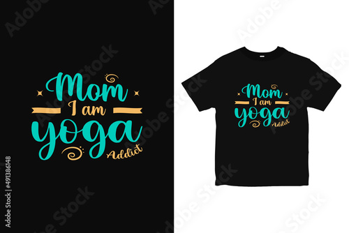 Yoga typography T-shirt design , yoga brand apparel shirt design vector