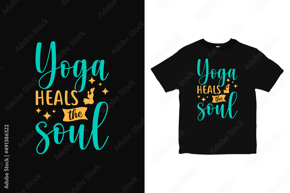 Yoga healing typography T-Shirt design, yoga brand apparel design vector Yoga healing typography T-Shirt design, yoga brand apparel design vector