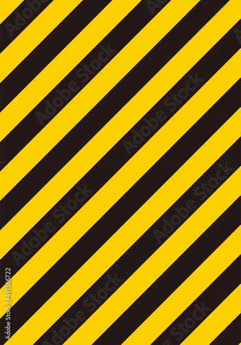 シンプルな斜め縞々ストライプの背景バックグラウンド 黄色と黒 注意喚起カラー