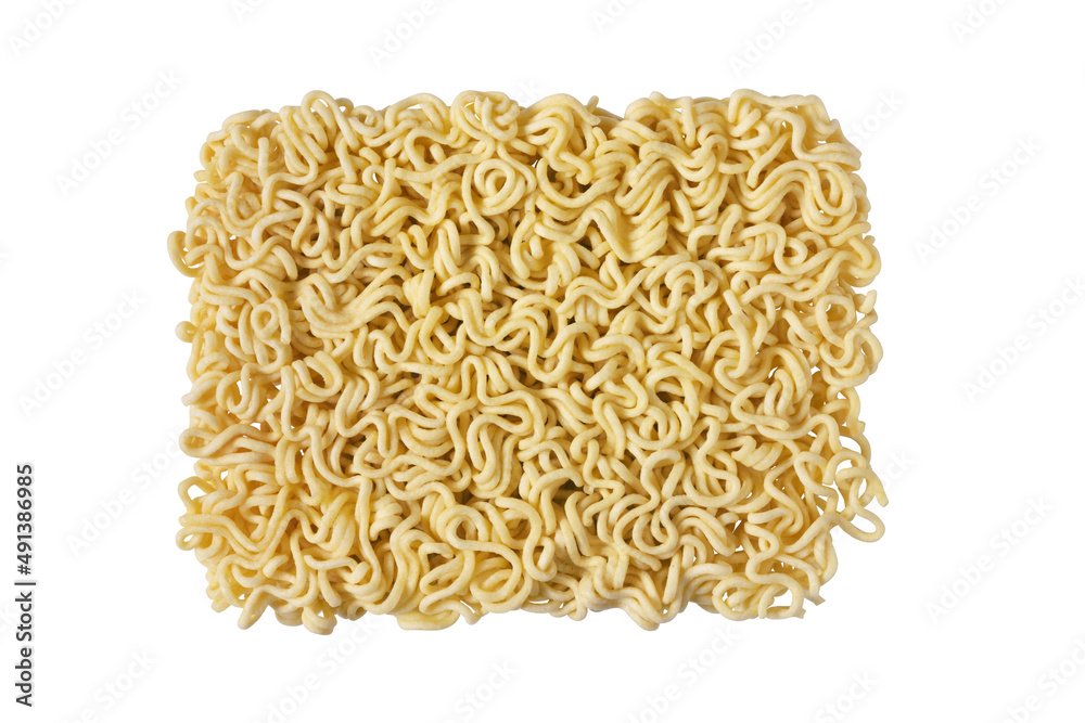 Dry instant noodles isolated on white. Dry instant noodles isolated on white.