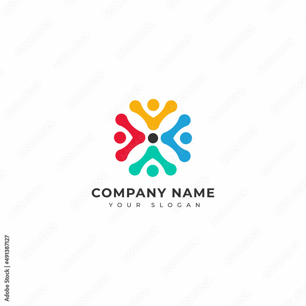 colorful business community logo design
