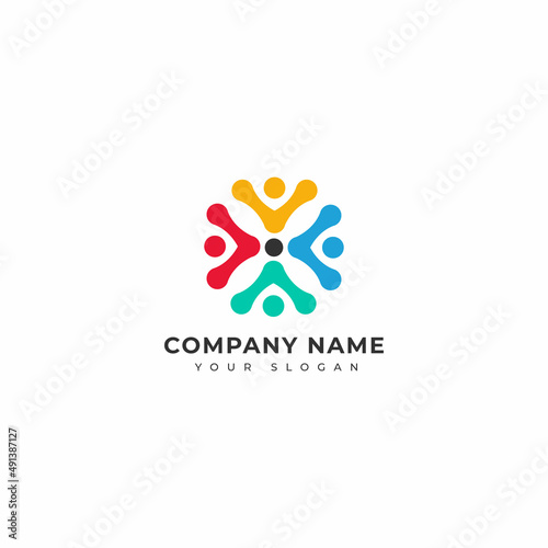 colorful business community logo design