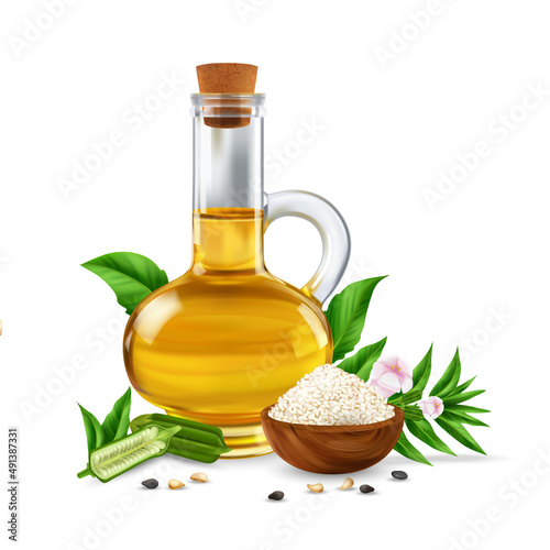 Sesame Oil Illustration