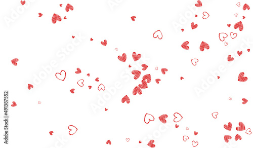 Pink Hearts Vector White Backgound. Decoration