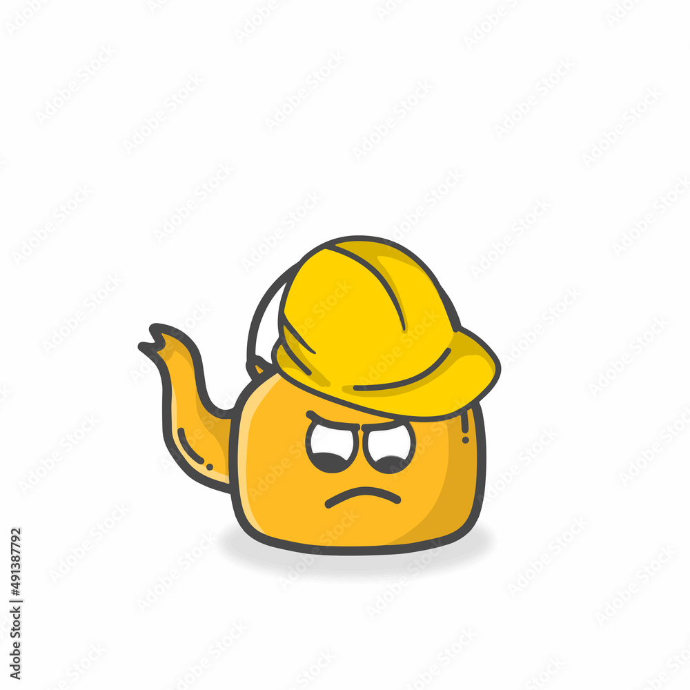 Kettle Cute Character Flat Cartoon Vector Design Illustration Kettle Cute Character Flat Cartoon Vector Design Illustration