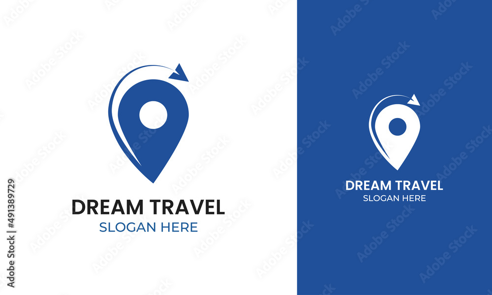 Simple map pin logo for travel identity Simple map pin logo for travel identity