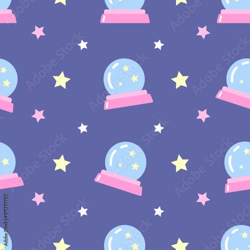 Magic ball seamless pattern. Colorful texture for textile, wrapping paper