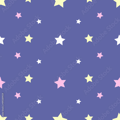 Cute multicolor stars seamless pattern. Creative simple texture for childish textile, wrapping paper design