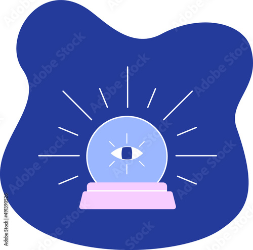 Magic ball cartoon vector illustration. Fortune telling object. Vintage boho style symbol isolated