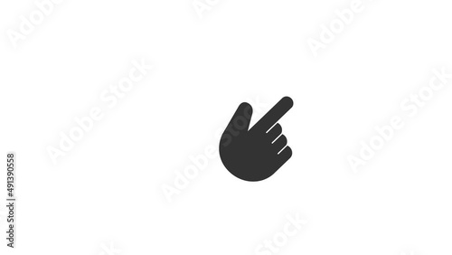 Finger swipe left gesture animation on the white transparent background with alpha channel included.