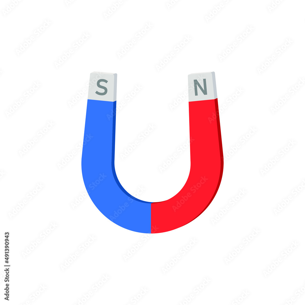 Magnet flat icon design.Vector graphic illustration Magnet flat icon design.Vector graphic illustration