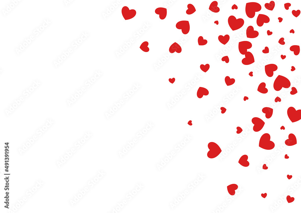 Maroon Color Hearts Vector White Backgound. Fly
