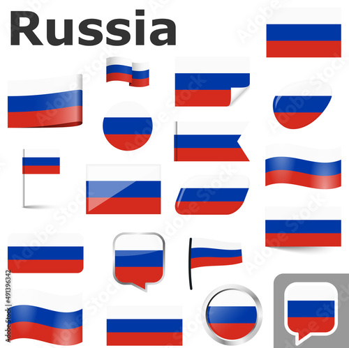 flags with country colors of Russia