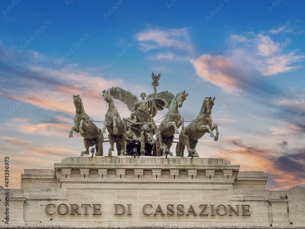 Rome Corte di Cassazione building palace of supreme justice - obrazy, fototapety, plakaty 