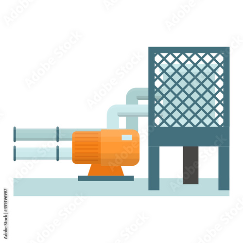 Single-stage radial-flow pump with membrane Concept vector icon design, Water Treatment and Purification Plant symbol, Environment Friendly Industry Sign, Desalination Biotechnology stock illustration