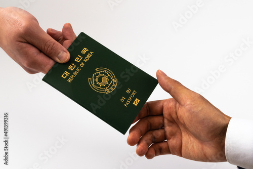 Immigration check on a white background